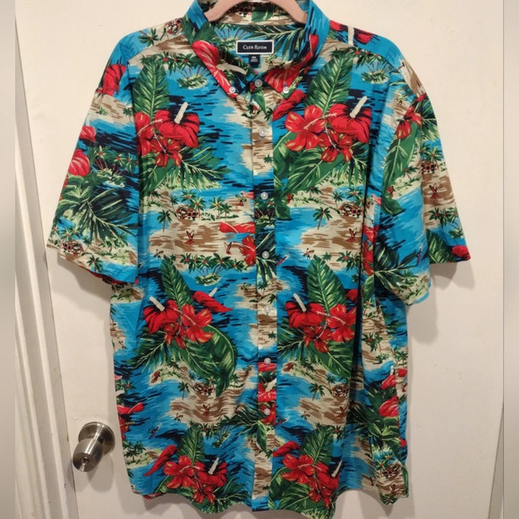 Club Room Men's Tropical Resort Print Hawaiian Button Down Shirt Sz XXL-Beach - Picture 1 of 7